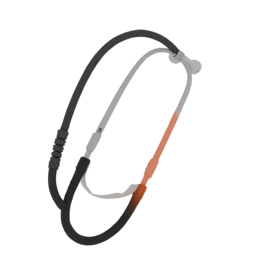 Diagnostic Stethoscope Education 3D model, three-quarter training render, showing stainless steel, handheld tool scale.