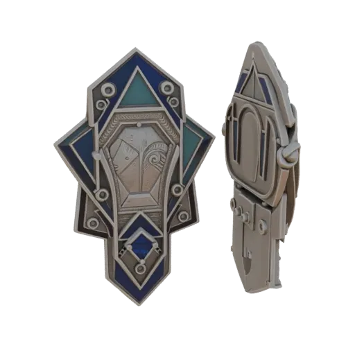 Geometric Brooch render detail 3D model, front-three-quarter studio render, highlighting brooch form and finish detail.