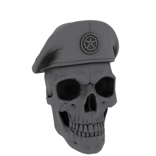 Skull with Beret 3D Model