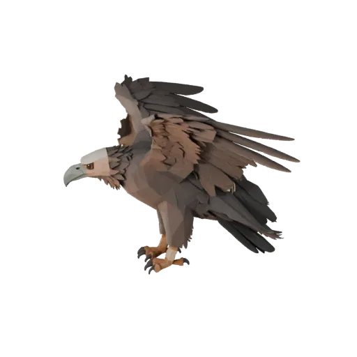 Low Poly Vulture 3D Model - Unity Game Asset with FBX | Royalty-Free