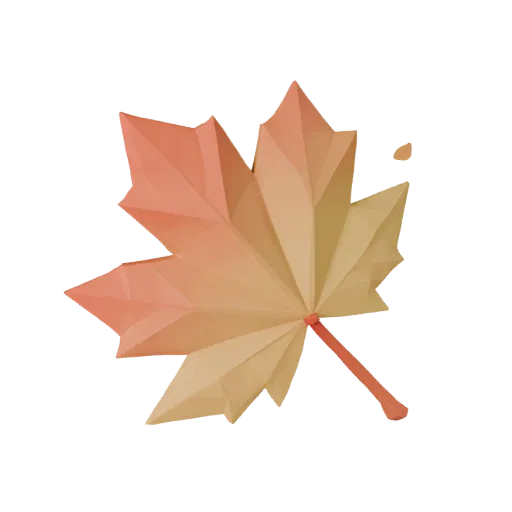 Autumn Leaf Trail Low Poly 3D model, game viewport three-quarter view, showing layered soil, raised bases.