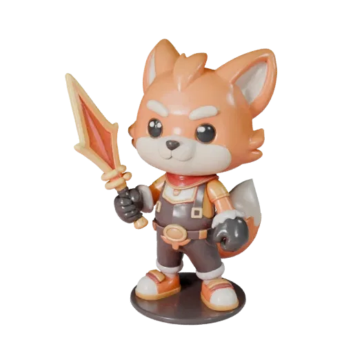 Sports Animal Mascot high poly 3D model preview showing pose, studio close-up view, expression and smooth toy surfaces