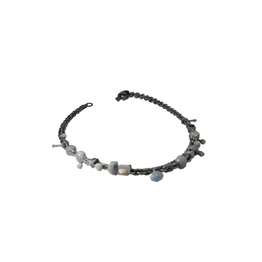 Statement Necklace game ready 3D model, close-up hero shot, with calibrated necklace silhouette and material reads.