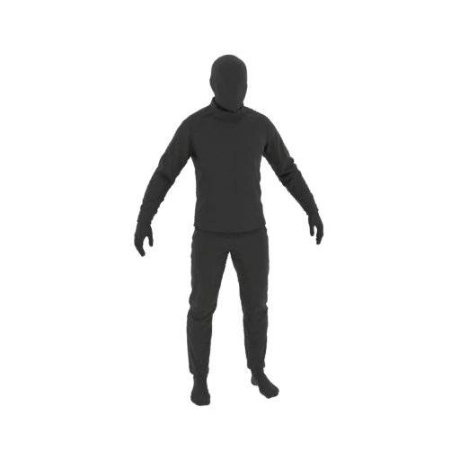 Full Body Black Suit 3D Model