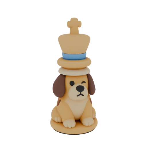 Chess King Puppy Figurine