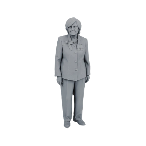 Elderly Woman in Military Uniform 3D Model
