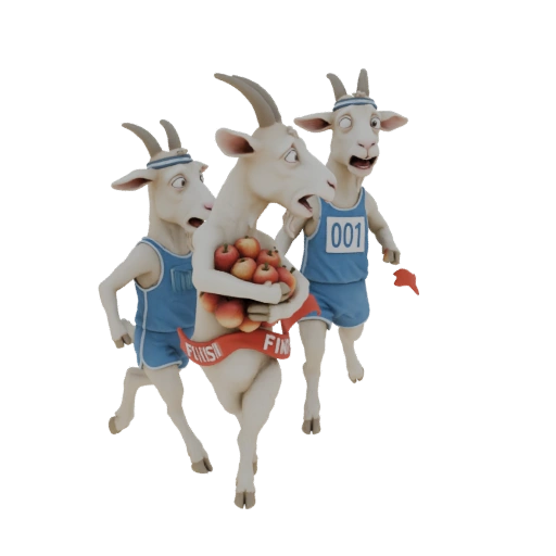 Running Goats with Apples