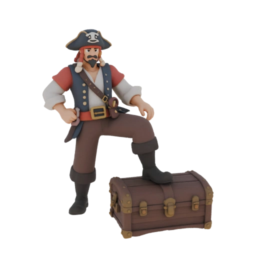 Pirate Figurine on Chest
