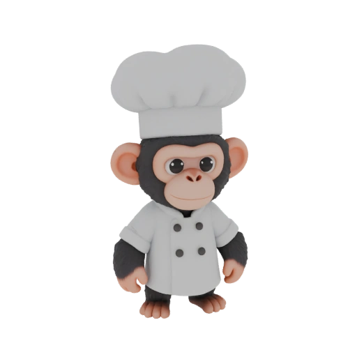 Modèle 3D Chimpanzé Chef