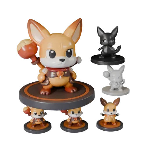 Vinyl Animal Figurine product render 3D model preview showing pose, three-quarter view and surface detail