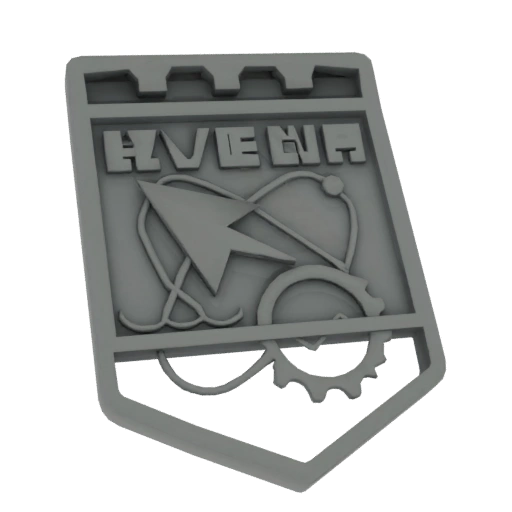 Hyena Emblem with Cursor and Gear 3D Model