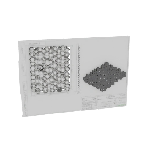 Hexagonal Grid Structure with 3D Cubes