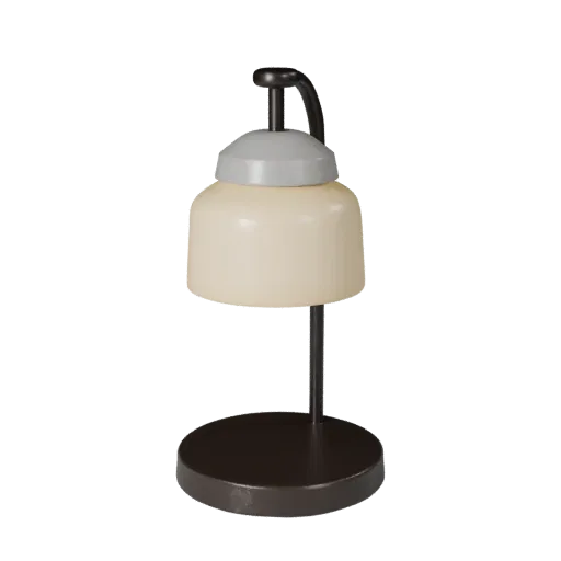 Minimal Table Lamp 3D model, home interior, three-quarter front view, Unity viewport, metal detail.