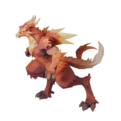 Modelo 3D de Fênix Baixo Poli - Asset de Jogo Unity com FBX | Livre de Royalties