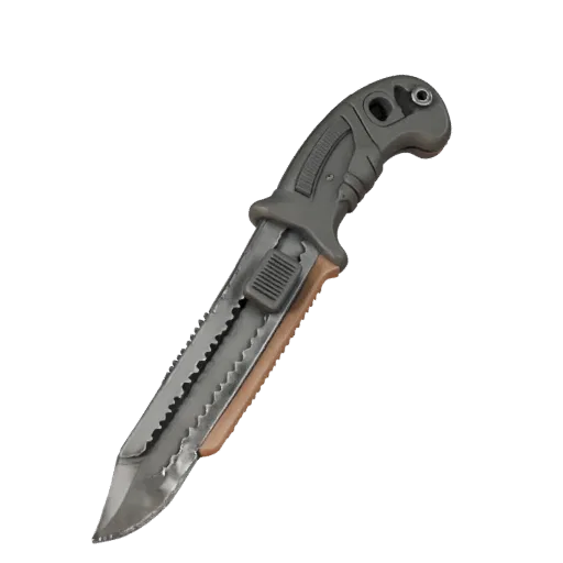 Heavy Duty Utility Knife High Poly 3D model, close-up studio render, showing painted metal, clear grip zones.