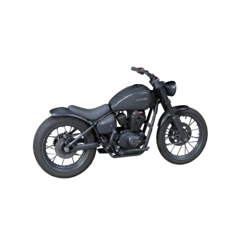Motorrad 3D-Modell, Drei-Viertel-Studioansicht, für Blender vorbereitetes Fahrzeug-Asset mit Rahmenbalance, Radgröße und komp