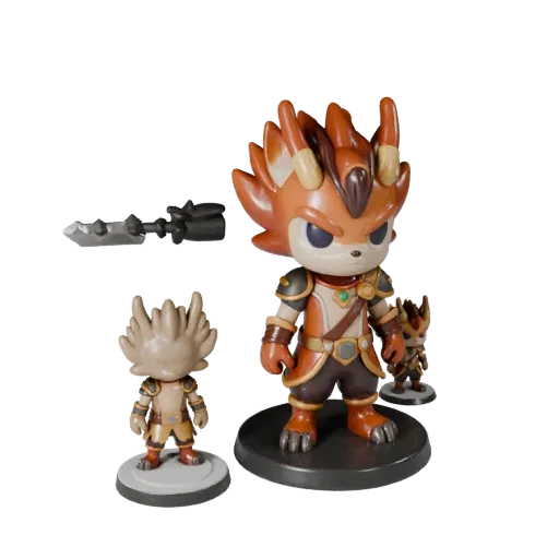 Mascot Animal Figurine high poly 3D model preview showing pose, studio close-up view, toy proportion and material detail