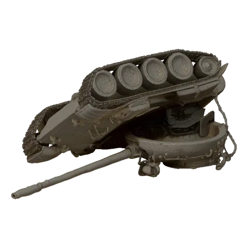 3D model of a German StuG III Ausf. G tank destroyer, viewed from a slightly elevated side angle, against a black background.