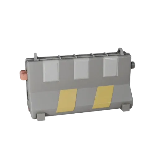 Site Safety Traffic Barrier Stylized 3D model, stylized isometric render, showing concrete, site-ready silhouettes.