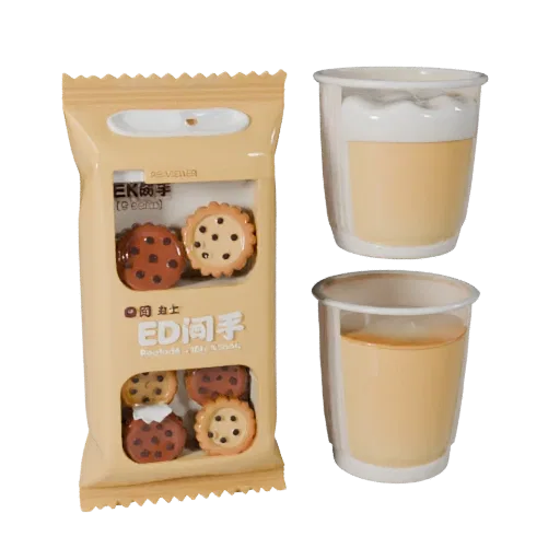 Snack Cookie Pack 3D model, three-quarter front view, AR viewer studio render, showing cardboard, package massing.