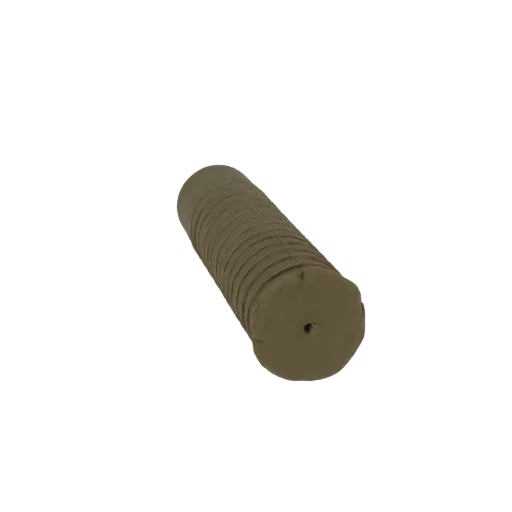 3D-Modell-Rendering eines sandfarbenen taktischen Vordergriffs mit horizontalen Rillen und einer soliden Endkappe.