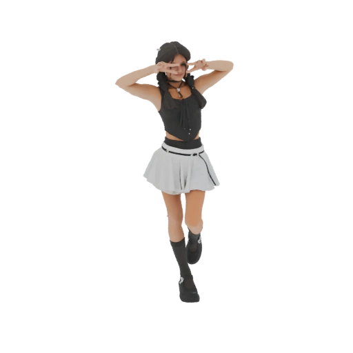 Anime Girl with Skirt and Pigtails