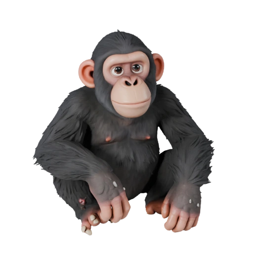 Modelo 3D de Chimpanzé de Desenho Animado - Asset Estilizado para Animação