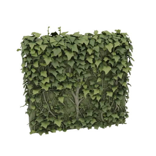 Ivy Covered Wall Vegetation Printable 3D model, isometric tabletop STL render, showing leaf clusters, terrain detail.