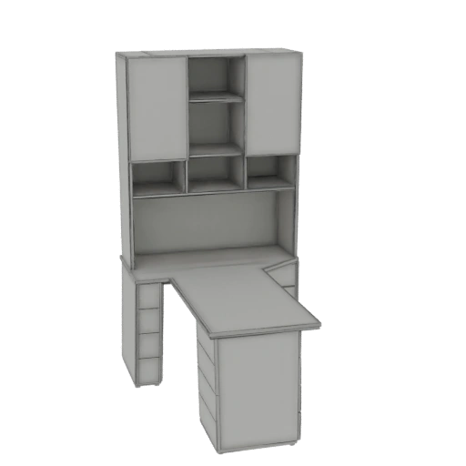 L-Shaped Desk with Hutch