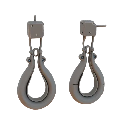 Drop Hoop Earrings render detail 3D model, top-down studio render, highlighting earring form and finish detail.