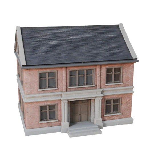 Modèle 3D STL de Maison Coloniale Imprimable - Asset d'Échelle