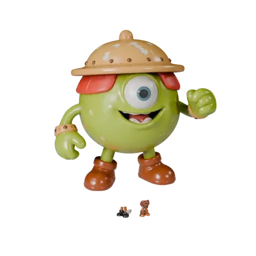 Fantasy Food Mascot realistisches 3D-Modell Vorschau zeigt Pose, Dreiviertel-Szenenansicht und Oberflächen-Details