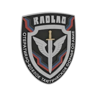 3D model of the Russian Special Forces Tactical Operations emblem, featuring a shield with a sword, wings, and Russian text.