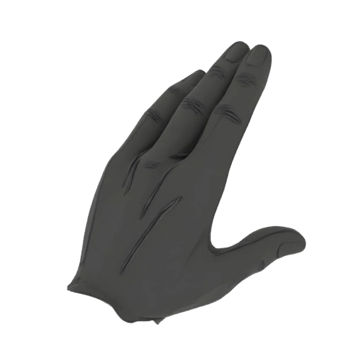Black Latex Glove 3D Model
