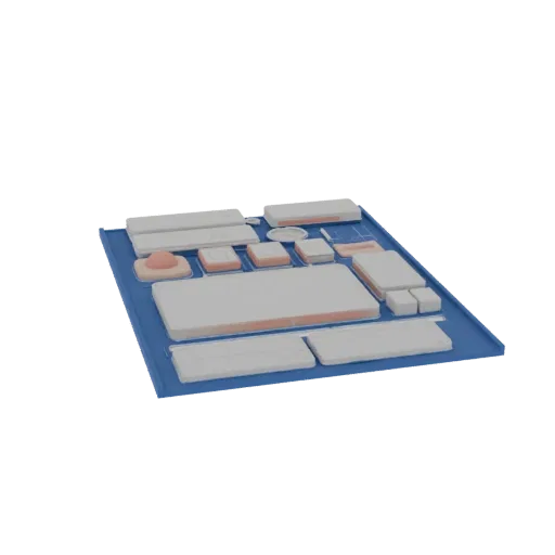 Surgical Injection Practice Pad Printable 3D model, isometric STL render, showing neutral plastics, form detail.