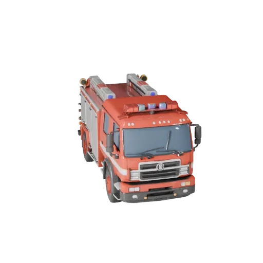 Game Ready Fire Truck 3D Model for Realtime Use PBR Asset