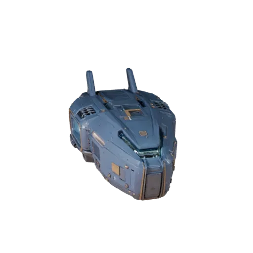 Field Tech Energy Cell 3D model, three-quarter front view, Unreal Engine viewport, showing emissive strips, form detail.