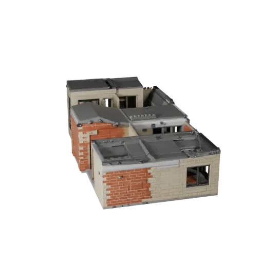 Modular Apartment Kit printable STL 3D model, isometric display view, showing modular building kit materials and architectura