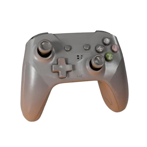 Modello 3D Controller Portatile, vista tre quarti anteriore, viewport Unity, che mostra plastica opaca, proporzioni della con