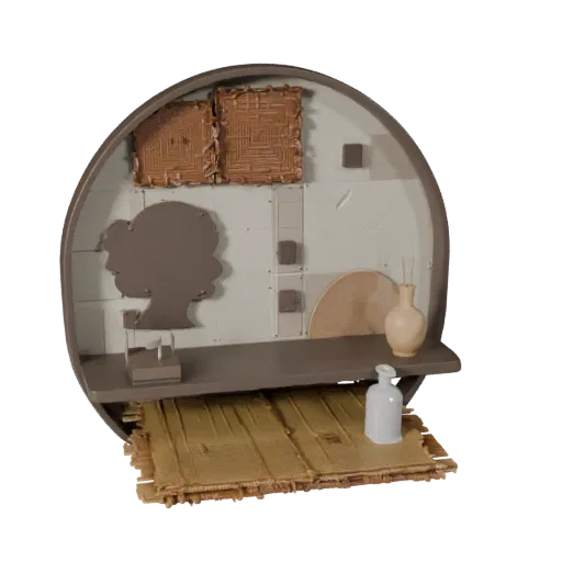 Boho Wall Art modular kit 3D model, side view studio render, showing decor form, surface, and scale cues.