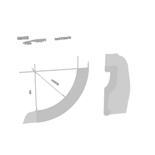 3D-Modell eines klassischen korinthischen Kapitells mit detaillierten Akanthusblättern und Voluten, in Graustufen gerendert.