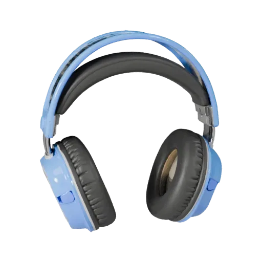 Studio Headphones Stylized 3D model, stylized isometric render, showing soft ear pads, wearable scale.