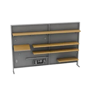 Industrial Pegboard Wall Printable 3D model, isometric STL render, showing steel frames, stable fixtures.