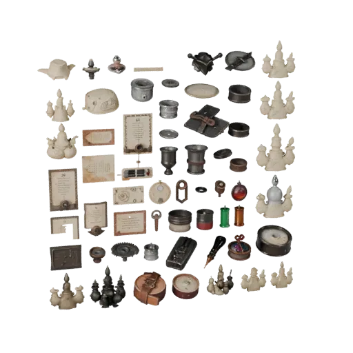 Workshop Candle Cluster 3D model, three-quarter front view, Unity viewport, showing paper-like cards, form detail.