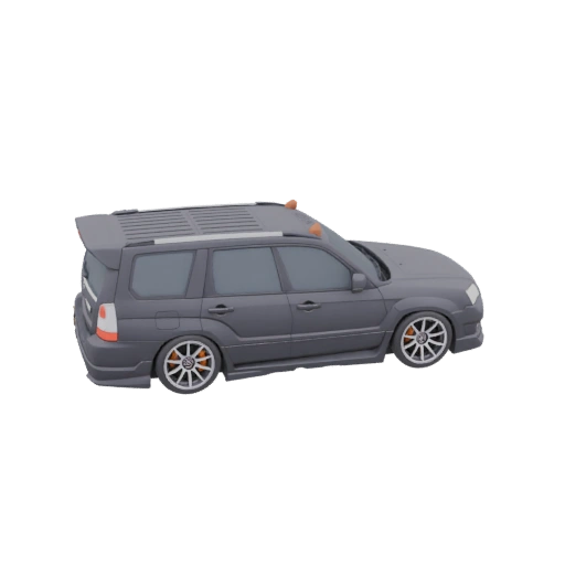 Dark Gray Modified SUV with Spoiler and Custom Wheels