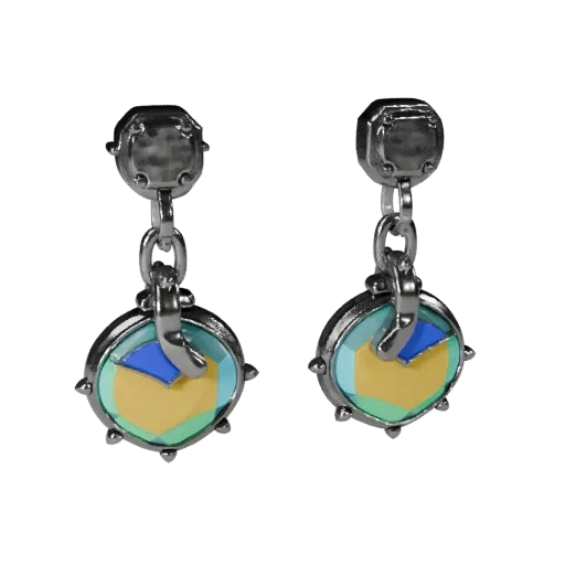 Stud Earring game ready 3D model, three-quarter studio render, with calibrated earring silhouette and material reads.