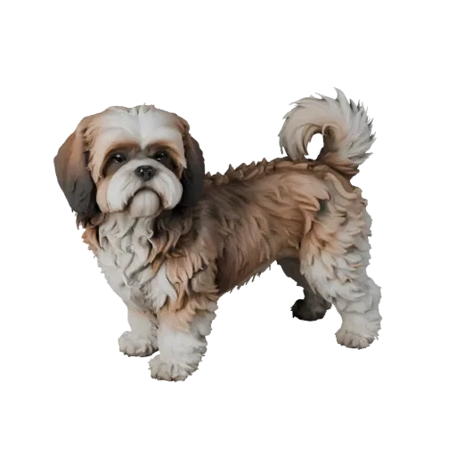 Modelo 3D de Cão Shih Tzu, vista lateral da câmera de gameplay, asset de animal pronto para Unity com ritmo de pernas, volume