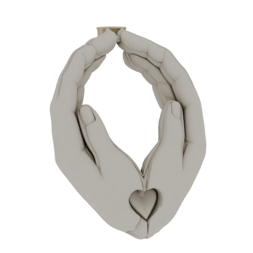 Hands Holding Heart Pendant