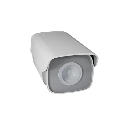 Minimal Security Camera Realistic 3D model, three-quarter studio render, showing white plastic, compact device geometry.