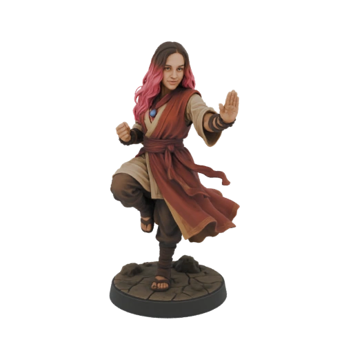 Martial Artist with Pink Hair 3D Model